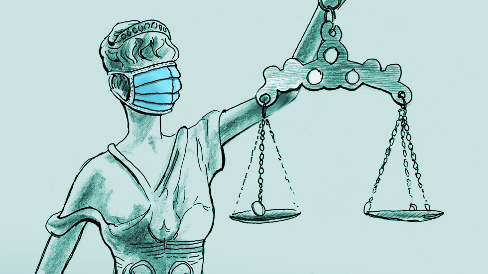 Justitia mit Maske / c Dominik Hermann