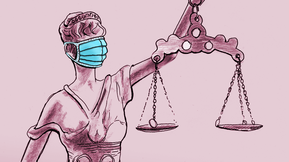 Justitia mit Maske / c Dominik Hermann