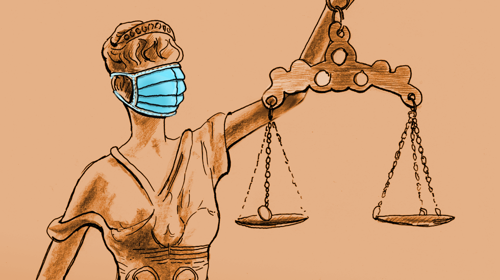 Justitia mit Maske / c Dominik Hermann