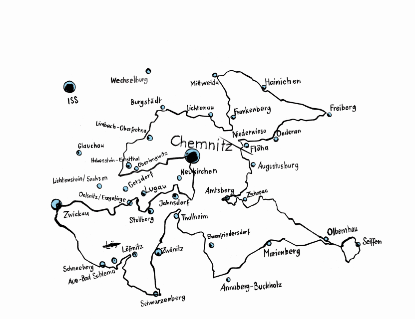 Die Landkarte für den Skulpturenpfad