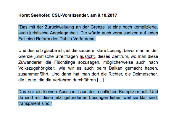 Horst Seehofer am 9. Oktober 2017