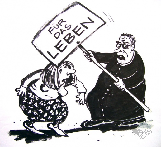 Karikatur zu Abtreibungsgegner