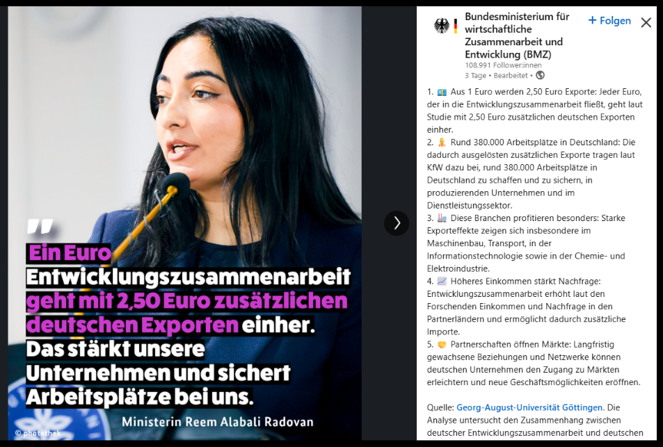 BMZ auf LinkedIn