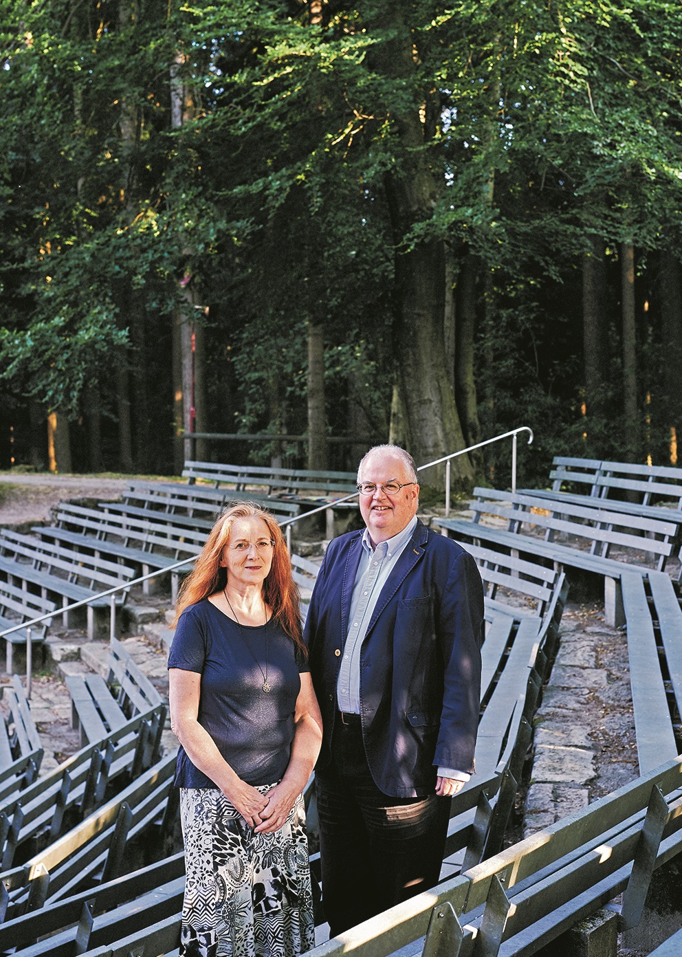 Regisseurin Tamara Korber und Intendant Ingolf Huhn im Zuschauerraum