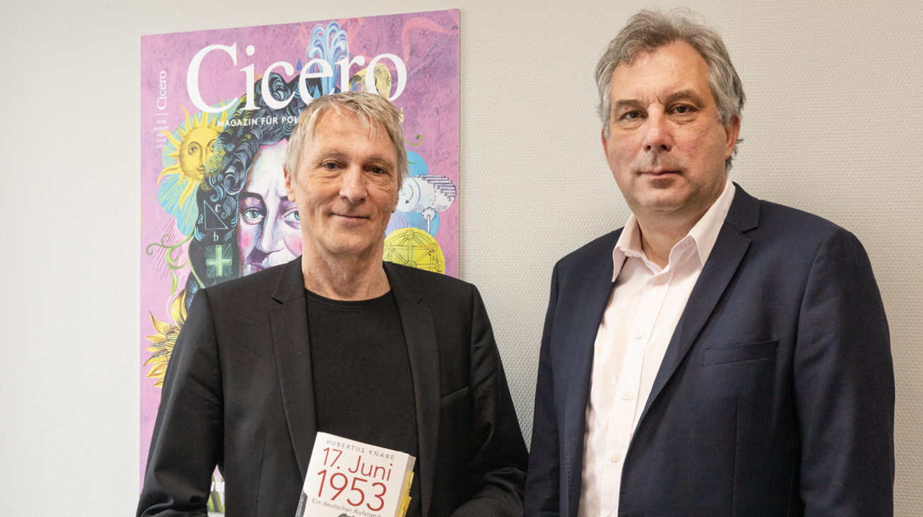 Hubertus Knabe (li.) und Volker Resing in der Cicero-Redaktion
