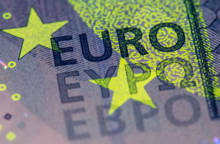 Eine 20-Euro-Banknote bei der Bundesbank in Frankfurt am Main