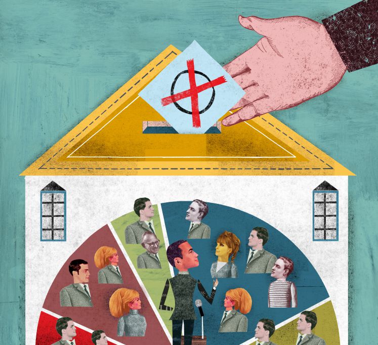 Europäische Werte: Freiheit, Gleichheit, Toleranz, Rechtsstaatlichkeit / Illustration: Martin Haake