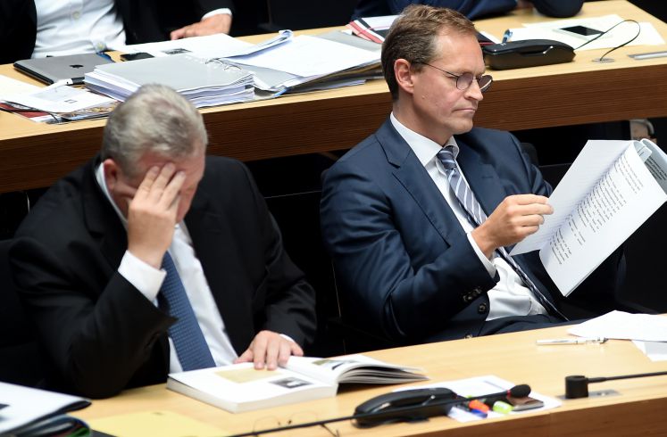 Frank Henkel von der CDU und Michael Müller von der SPD im Abgeordnetenhaus Berlin