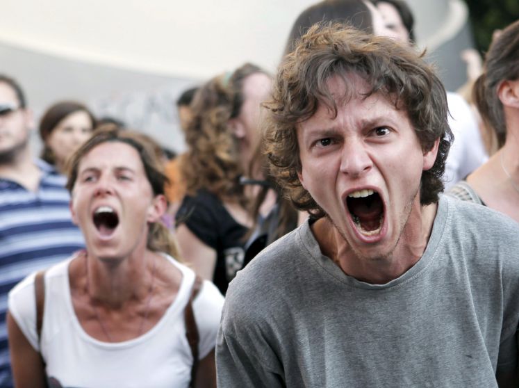 Wütende Demonstranten in Spanien