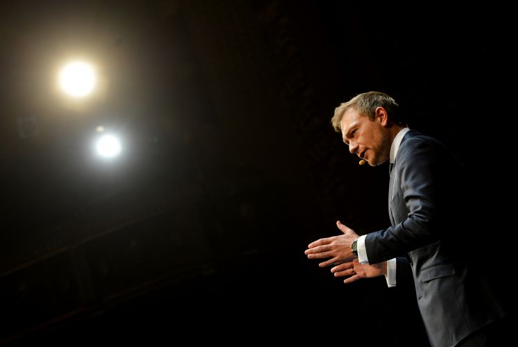 Der Bundesvorsitzende der FDP, Christian Lindner spricht am 06.01.2017 beim Traditionellen Dreikönigstreffen der FDP.