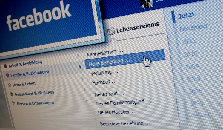 Facebook-Bildschirmansicht