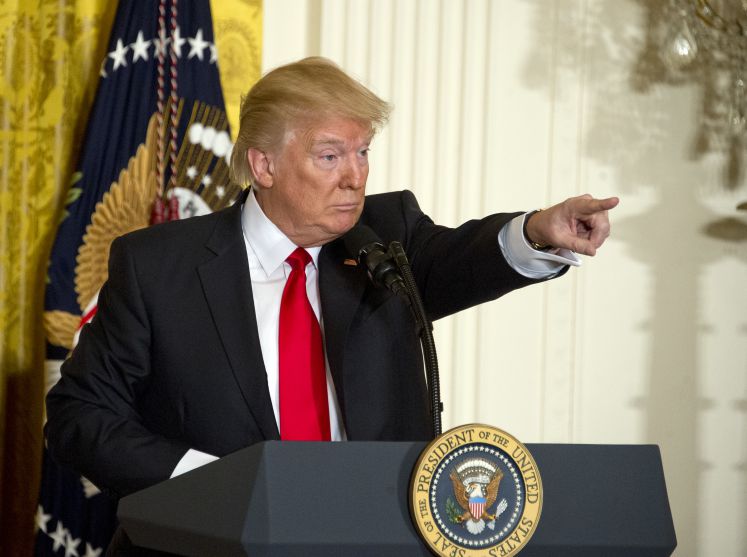 Donald Trump am 16.02.2017 bei einer Pressekonferenz im Weißen Haus