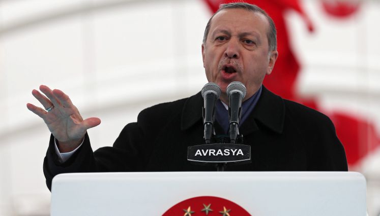 Der türkische Präsident Erdogan bei einer Rede