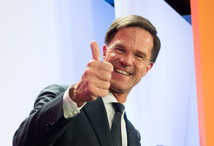 Premier Mark Rutte erleichtert nach der Wahl