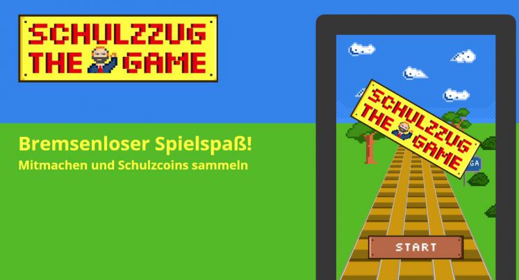 Startseite des Computerspiels „Schulzzug“ 