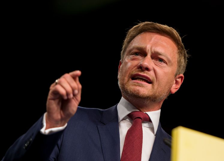 Christian Lindner, FDP-Bundesvorsitzender, spricht am 28.04.2017 beim FDP-Bundesparteitag in Berlin