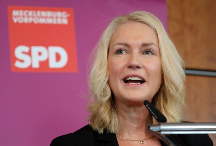 Manuela Schwesig hält eine Rede beim Landesparteitag der SPD in Mecklenburg-Vorpommern