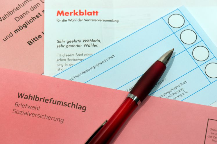 Wahlzettel zur Sozialwahl 2017