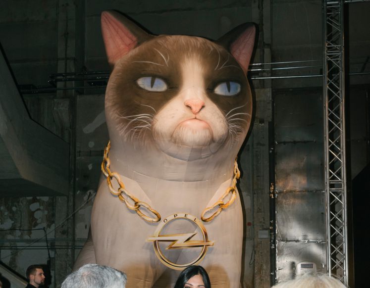Georgia May Jagger und Grumpy Cat für die Opel Kampagne