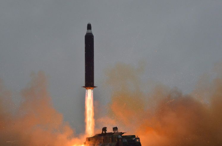 Undatiertes Bild einer nordkoreanischen Langstreckenrakete