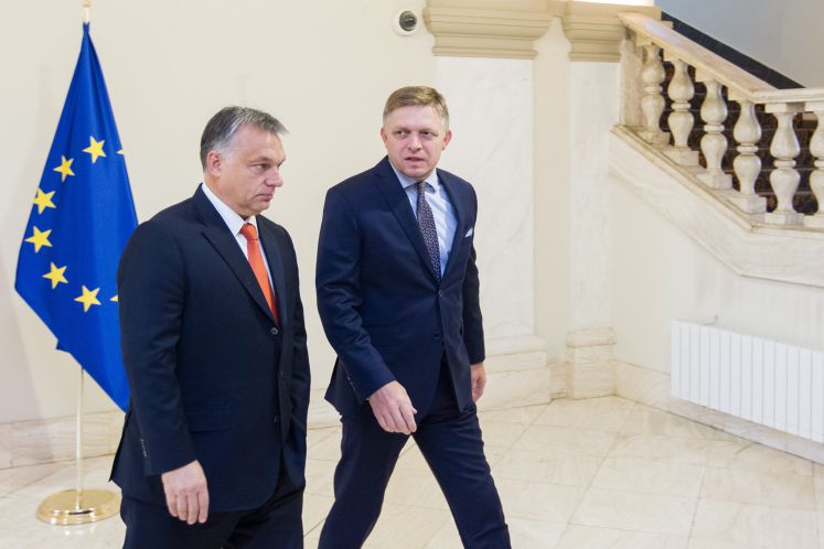 Die Ministerpräsidenten von Ungarn und der Slowakei: Viktor Orban und Robert Fico