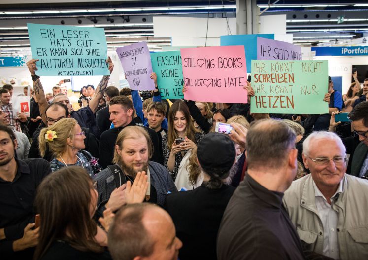 Proteste auf der Frankfurter Buchmesse