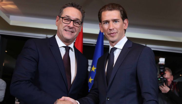 Strache und Kurz geben sich die Hand