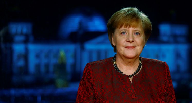 Bundeskanzlerin Angela Merkel bei ihrer Neujahrsansprache