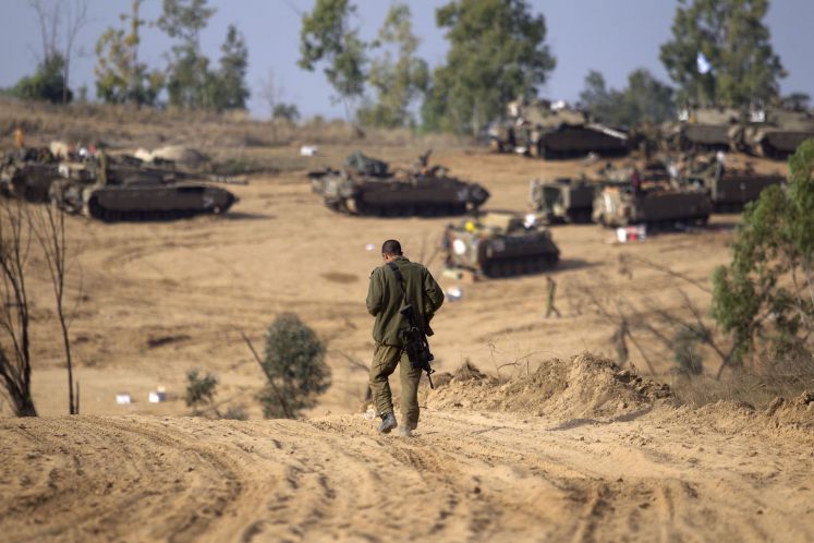 Israelische Panzer an der Grenze zum Gazastreifen