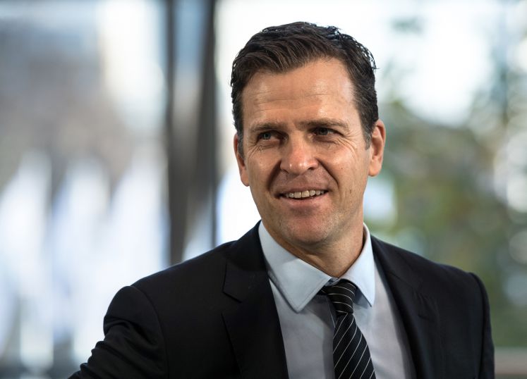 Oliver Bierhoff, Manager der Fußball-Nationalmannschaft, kommt am 08.12.2017 zum außerordentlichen Bundestag des Deutschen Fussball-Bundes (DFB) in Frankfurt am Main (Hessen)