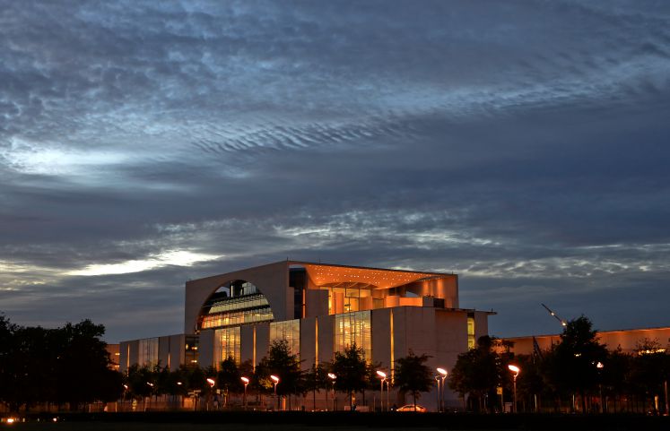 Das Bundeskanzleramt im Berliner Regierungsviertel, dem Regeirungssitz von Bundeskanzlerin Angela Merkel.
