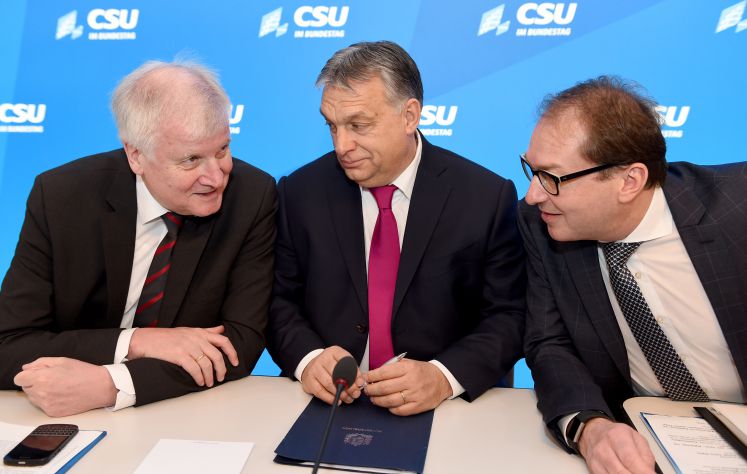 Horst Seehofer, Viktor Orban und Alexander Dobrindt