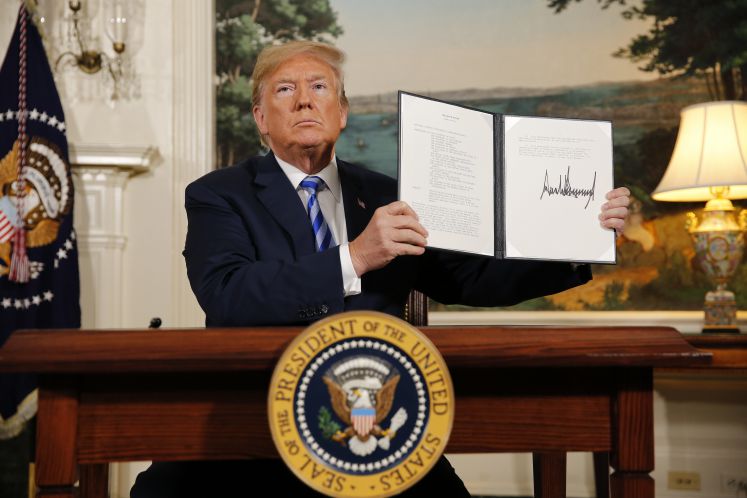 Donald Trump bechließt, dass die USA aus dem Atomdeal mit dem Iran aussteigen