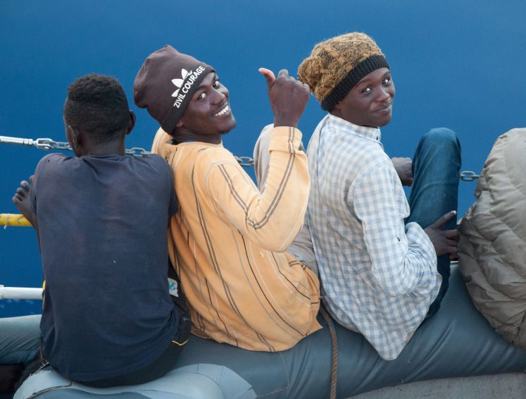 Flüchtlinge an Bord der Lifeline 