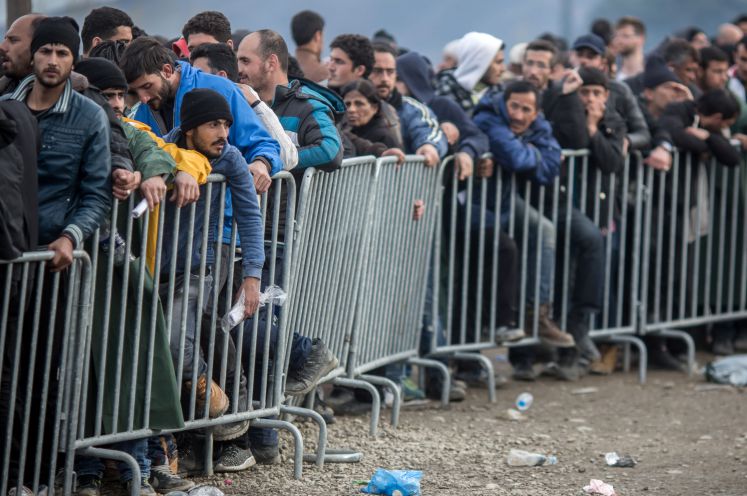 Flüchltinge in Idomeni im Jahr 2016