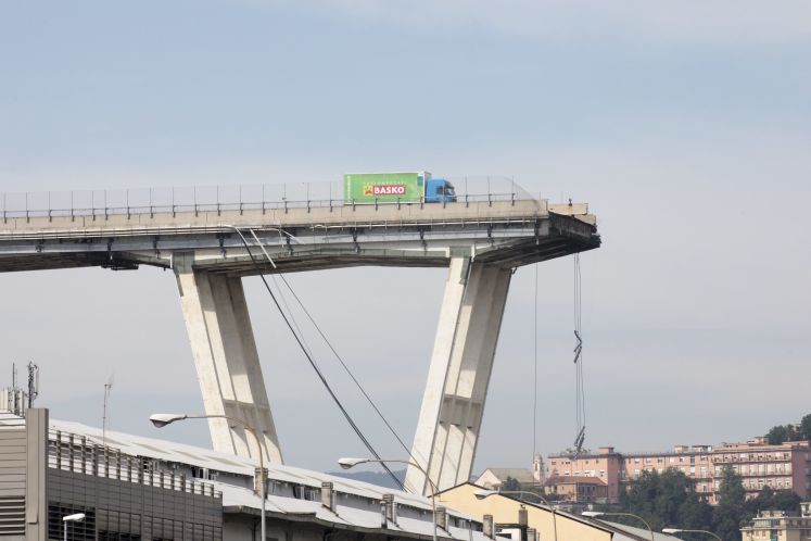 Die eingestürzte  Morandi-Brücke in Genua