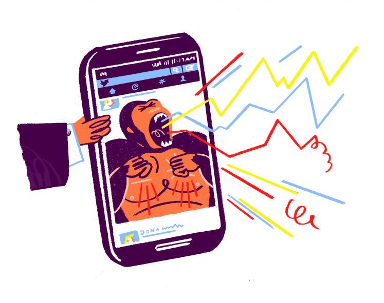 Ein Smartphone, auf dem ein brüllender Gorilla zu sehen ist