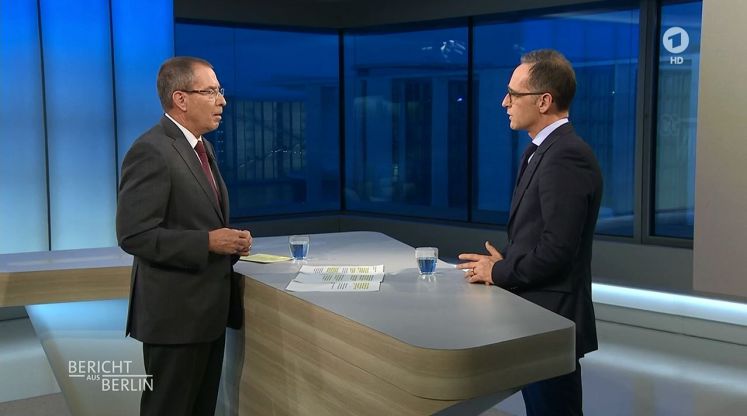 Der stellvertretende ARD-Chefredakteur Thomas Baumann im Interview mit Außenminister Heiko Maas