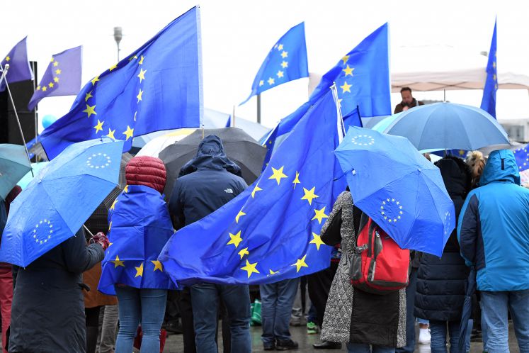 Demonstration von Pulse of Europe für ein vereintes Europa