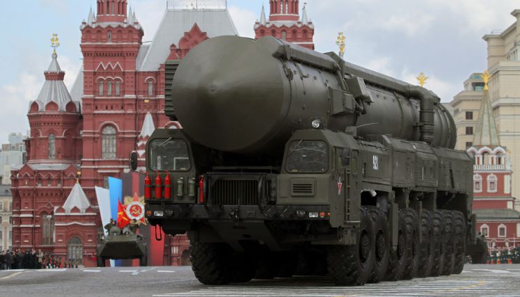 Moderne strategische russische Atomrakete vom Typ Topol-M 