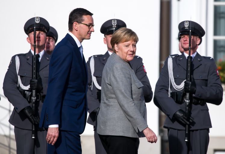 Angela Merkel bei ihrem Staatsbesuch in Polen