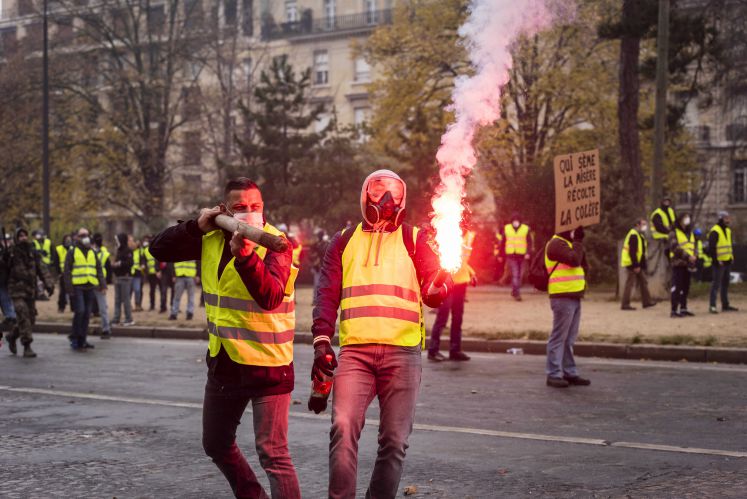 Gelbe Westen Protest in Paris