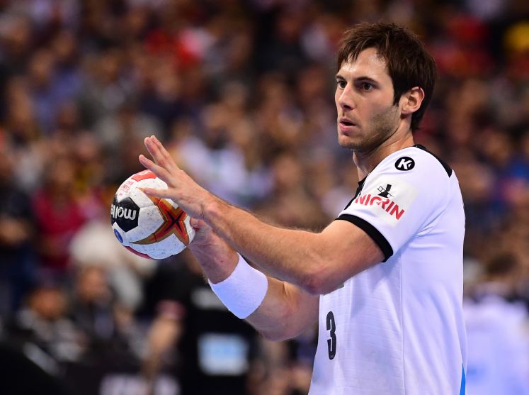 Uwe Gensheimer vor einem Sieben-Meter im Halbfinale Deutschland-Norwegen 