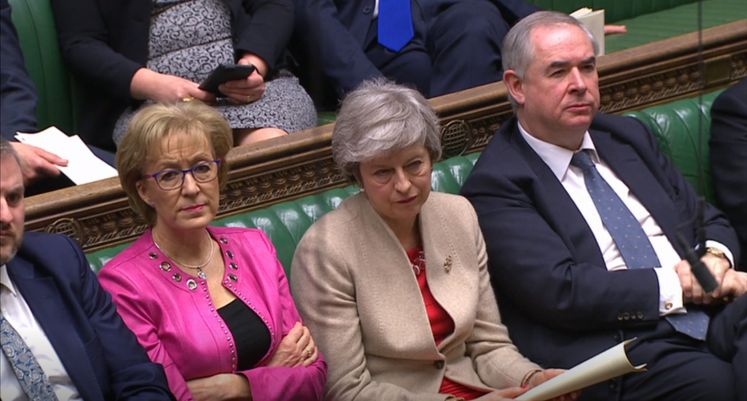 Theresa May und Parteifreunde bei der jüngsten Brexit-Abstimmung