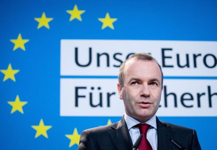 Manfred Weber, EVP-Spitzenkandidat, gibt nach der gemeinsamen Sitzung der Parteivorstaende von CDU und CSU eine Pressekonferenz. Die Parteispitzen haben das gemeinsame Europawahlprogramm von CDU und CSU beraten und beschlossen
