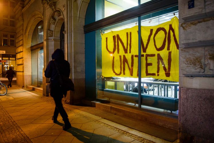 Protest-Aktion an der Humboldt-Universität