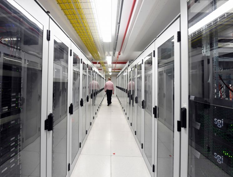 Ein Server-Raum des Internteanbieters 1&1 in Karlsruhe