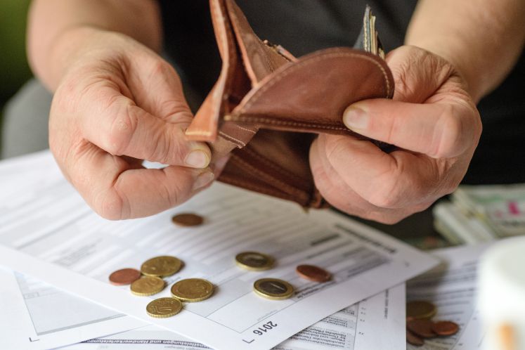 Fast leerer Geldbeutel