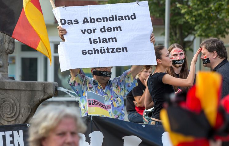 Ein Protest gegen den Islam und die Einwanderung