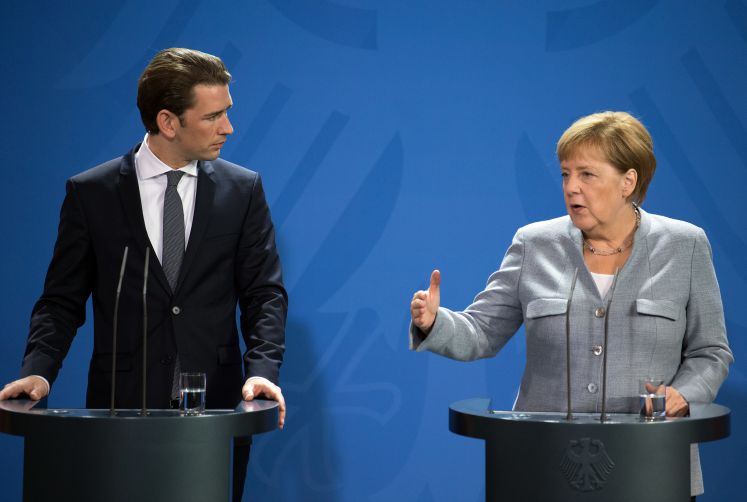 Sebastian Kurz und Angela Merkel